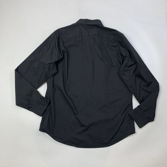 14th Union Shirt Mens 16 Black Button Up Long Sleeve Wrinkle Resistant Trim Fit - Picture 3 of 10